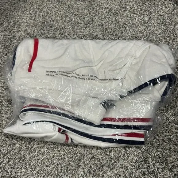 NEW Boston Proper White Terry Striped Border Sport Set, Shorts and Top, Size XL - Picture 4 of 4